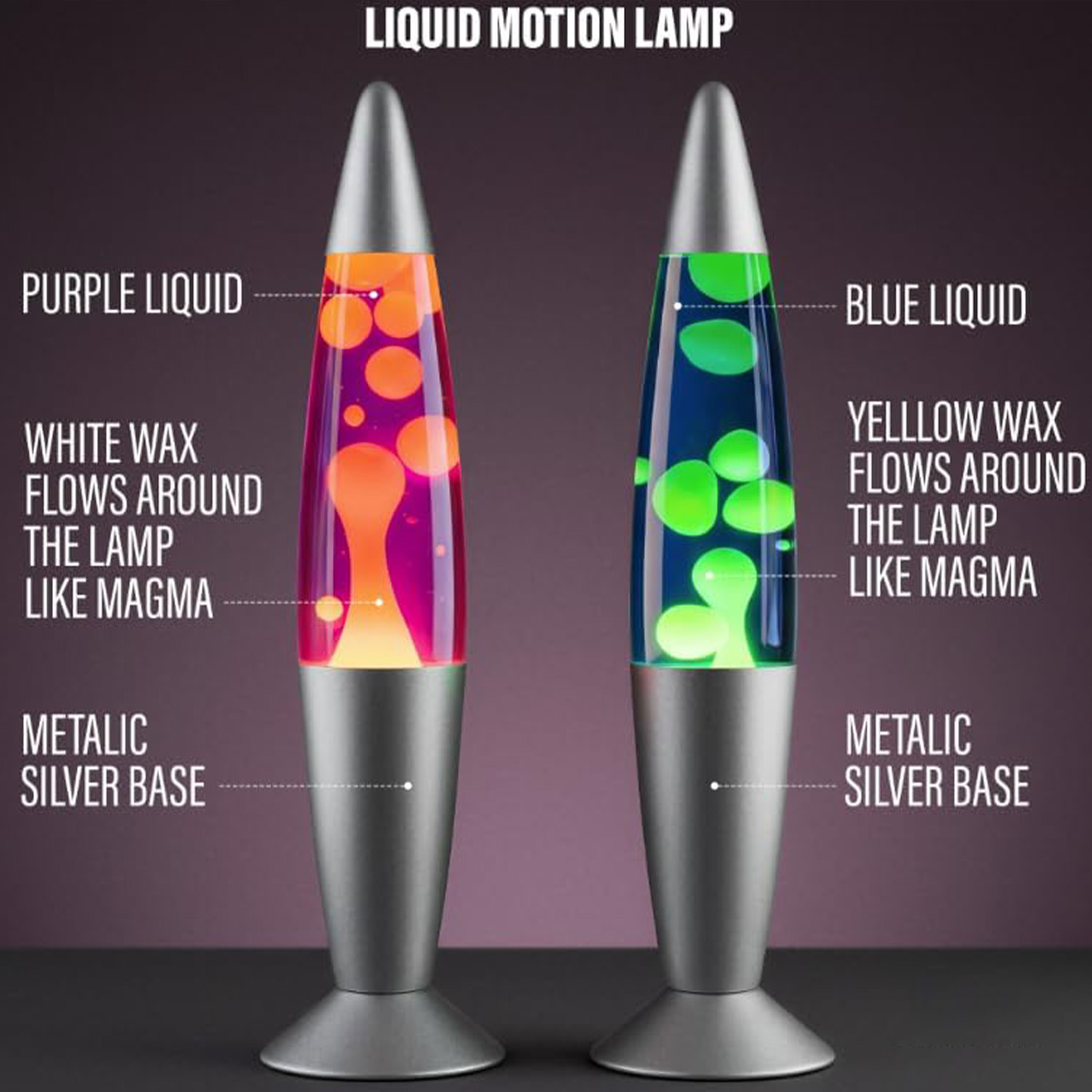 Lava Lamp Desktop - クラゲ装飾ランプ、金属製ベース、火山溶岩ワックスナイトライト、卓上に置くのに適しており、大人への贈り物にも最適です。