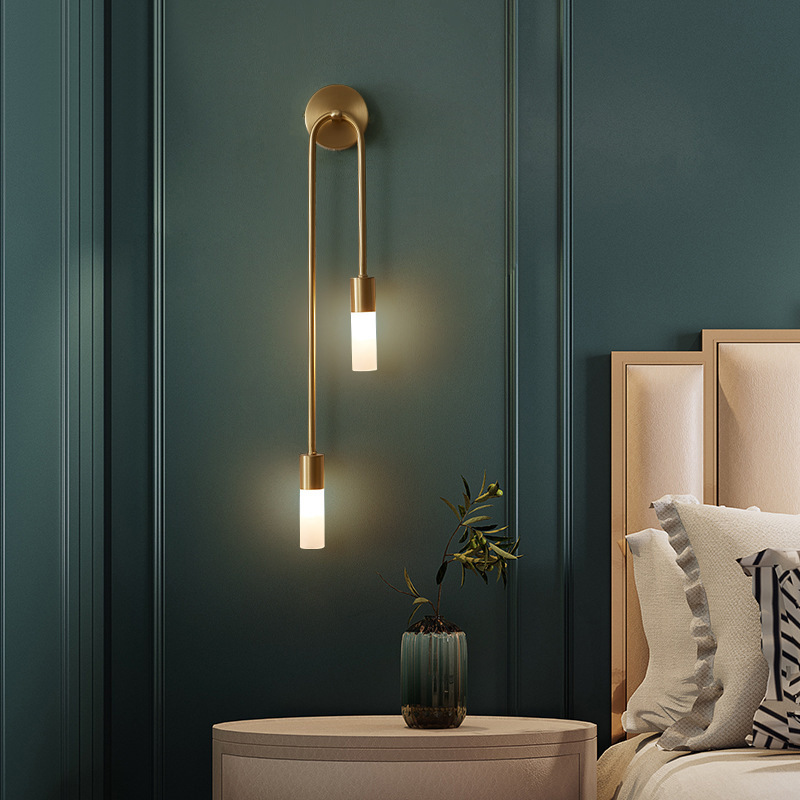 Decor Lighting Lamps - レトロ背景リビングルーム通路寝室ランプベッドサイド北欧クリエイティブLED装飾壁照明モダンミニマリストウォールランプ