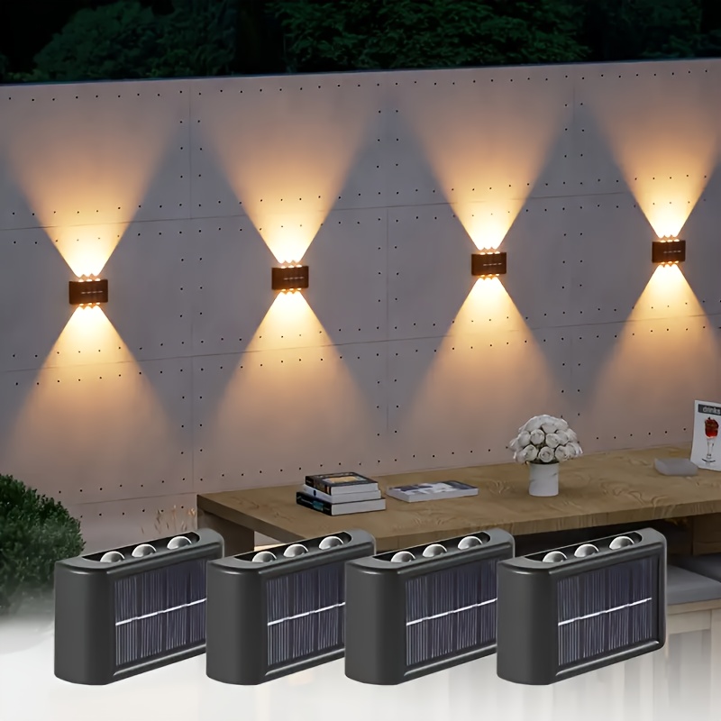 Decor Lighting Lamps - LEDソーラーライト 屋外防水 ソーラーウォールランプ 上下発光 ガーデンフェンス装飾用 ソーラー式ウォールランプ