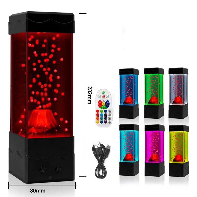 Lava Lamp Desktop - LED 溶岩火山ライト家の装飾ナイトライトクリエイティブ子供のおもちゃデスクトップ装飾ランプ男の子と女の子 DIY ギフト