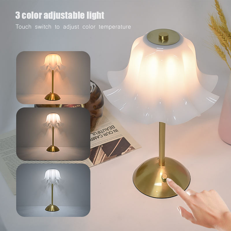 Bedroom Lighting Decor Ideas - モダンなLEDテーブルランプ、USB充電付き調光可能なベッドサイドランプ、寝室用タッチコントロールナイトライト、家の装飾ギフトアイデア