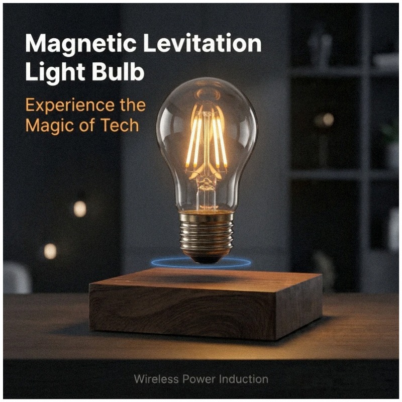 Unique Lighting Decor - 磁気浮上式ワイヤレスLED電球デスクランプ、ユニークなギフト、ルームナイトライト、ホームオフィス装飾、テック玩具