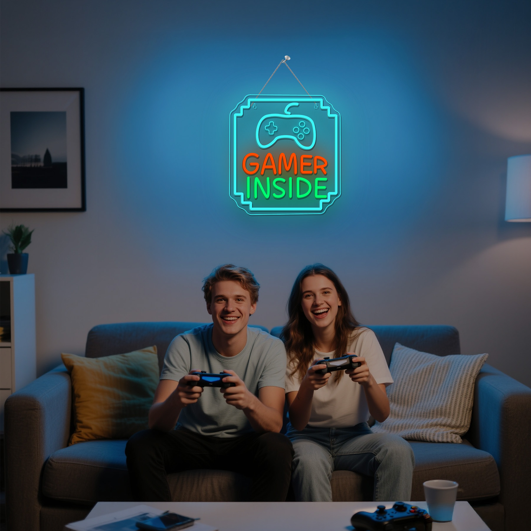 Bedroom Lighting Decor Ideas - ゲーマー向けネオンサイン、調光可能なライトアップサイン、ゲームルームや寝室の壁飾り、ゲームルームへのクールなゲーマーギフトに最適