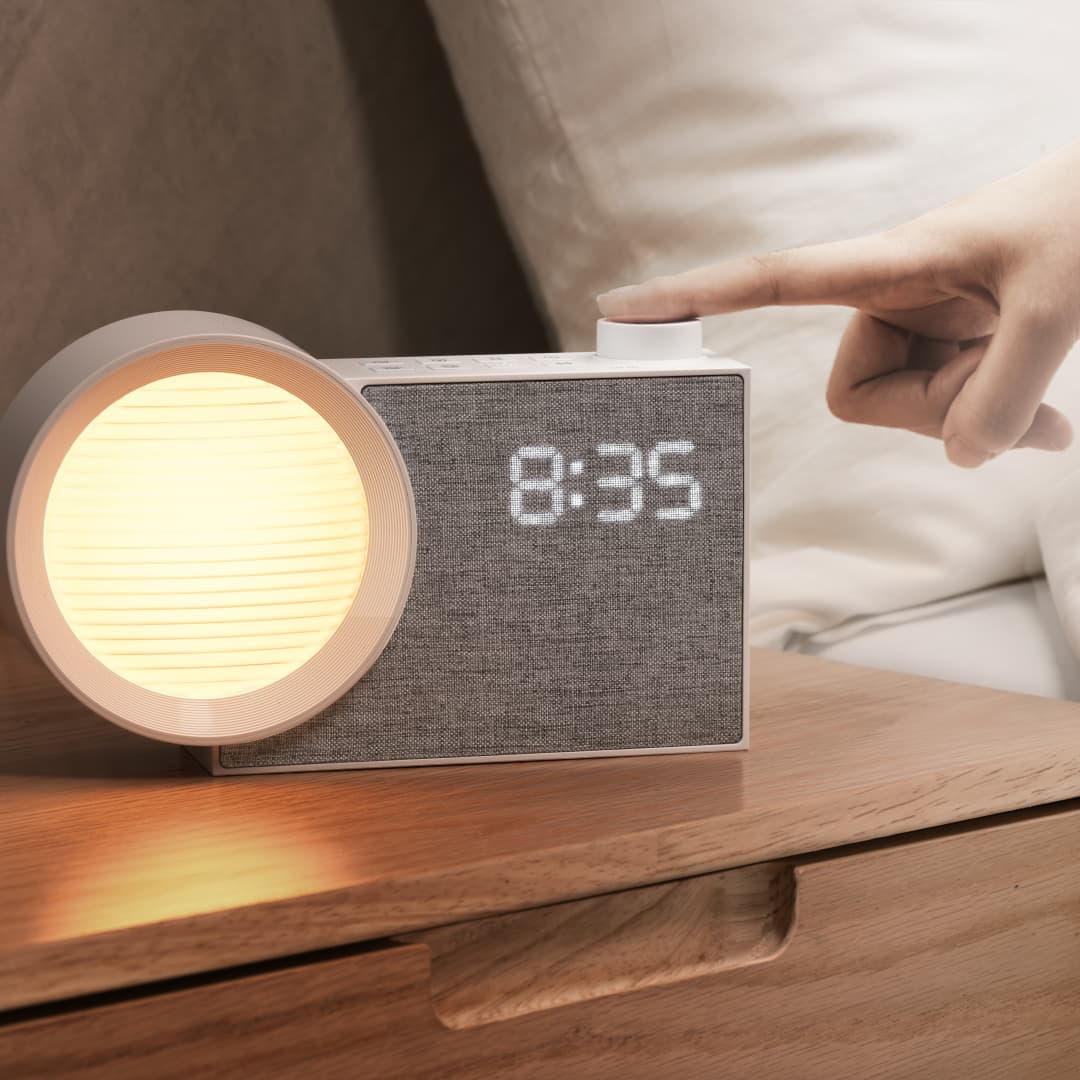 Decor Lighting Lamps - WILIT LEDナイトライト目覚まし時計、ホワイトノイズ＆タイマー付きベッドサイドランプ - 温かみのある雰囲気の寝室装飾ギフト、ムードライト、睡眠用ライト