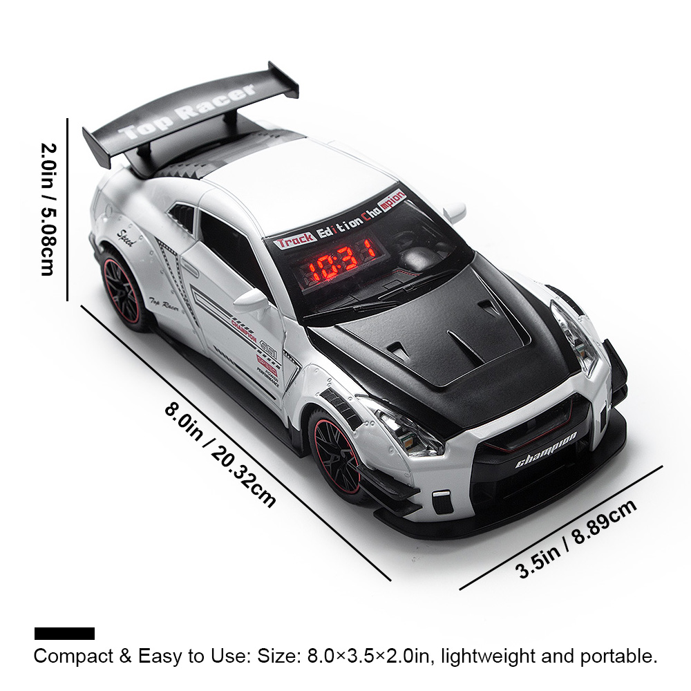 1セットの車型目覚まし時計、LEDディスプレイ、ライトエフェ - Unique Lighting Decor のレビューと価格