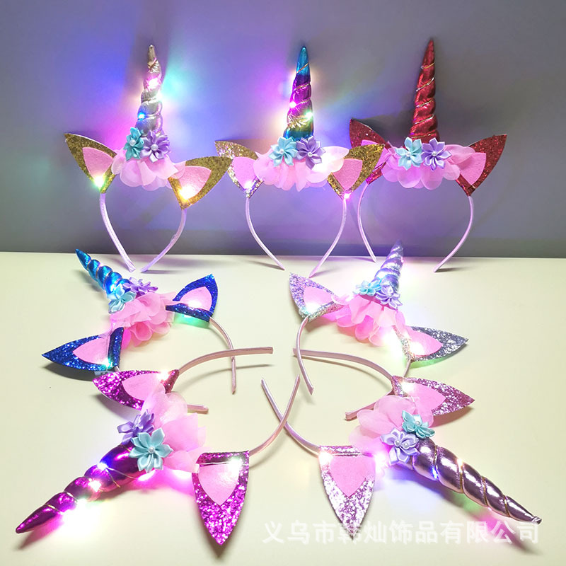 新しいハロウィンかわいいユニコーンヘッドバンド女の子用ライト - Unique Lighting Decor のレビューと価格