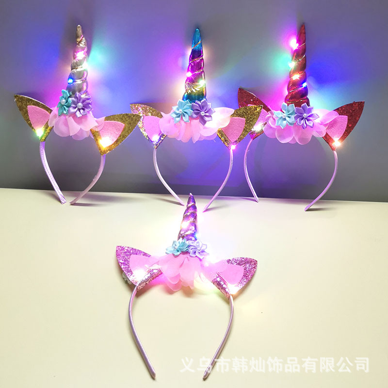 新しいハロウィンかわいいユニコーンヘッドバンド女の子用ライト - Unique Lighting Decor のレビューと価格