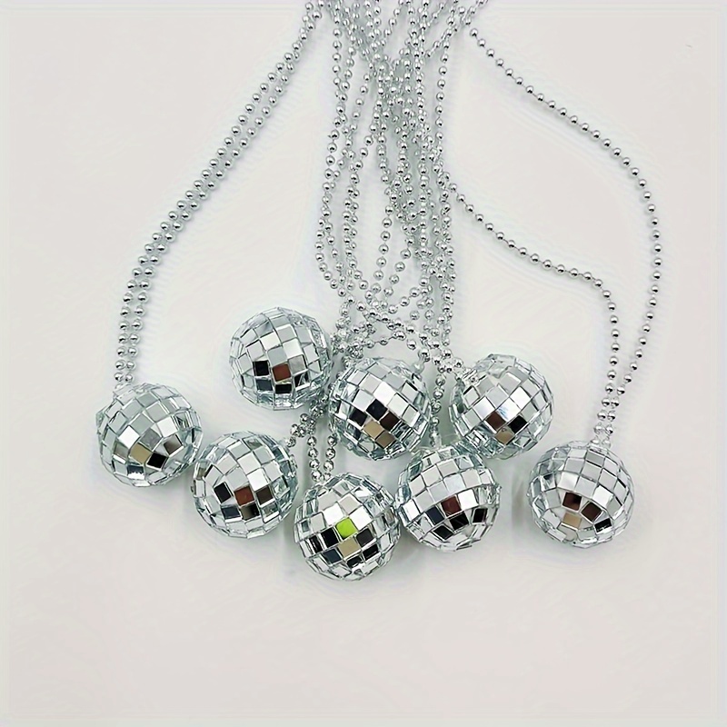 5 個 3 センチメートルミニミラーディスコボールネックレス - Disco Ball Mirror のレビューと価格