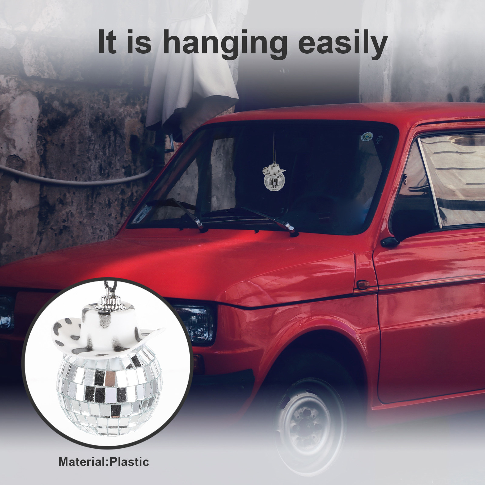 車のミラー吊り下げ飾りオーナメントバックミラー装飾アクセサリ - Disco Ball Mirror のレビューと価格