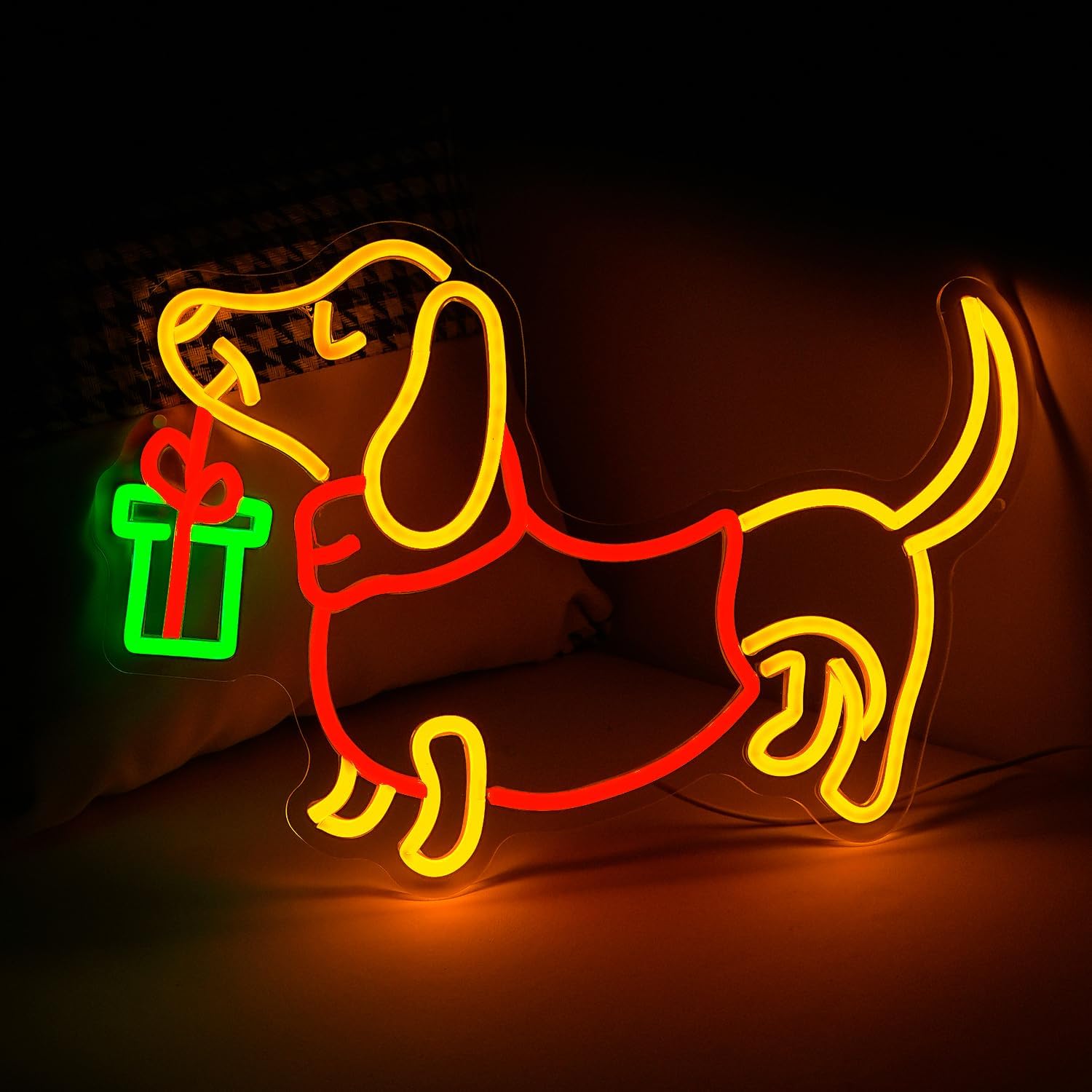 USB調光式ダックスフントネオンサインLEDライト、ホームバ - Bedroom Lighting Decor Ideas のレビューと価格