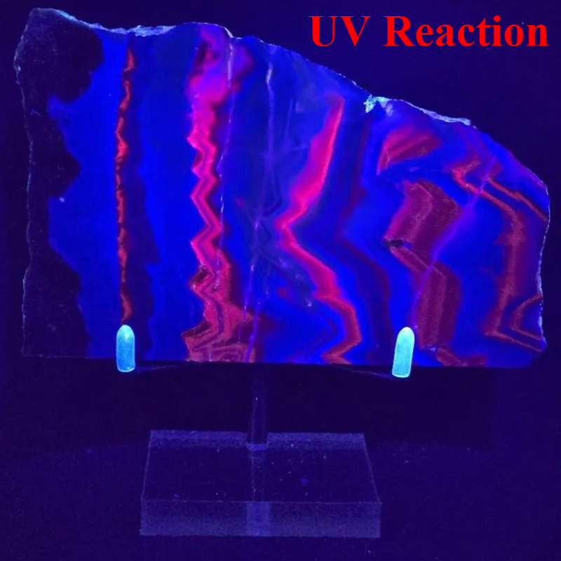 天然ローズフローライトスラブ、ユニークな模様、紫外線下でUV - Unique Lighting Decor のレビューと価格