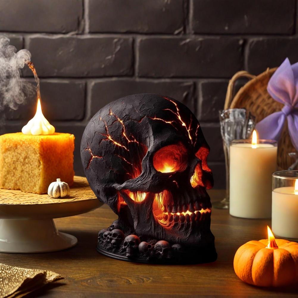 ハロウィン溶岩石スカルランプ スカルデスクランプ 不気味なL - Unique Lighting Decor のレビューと価格