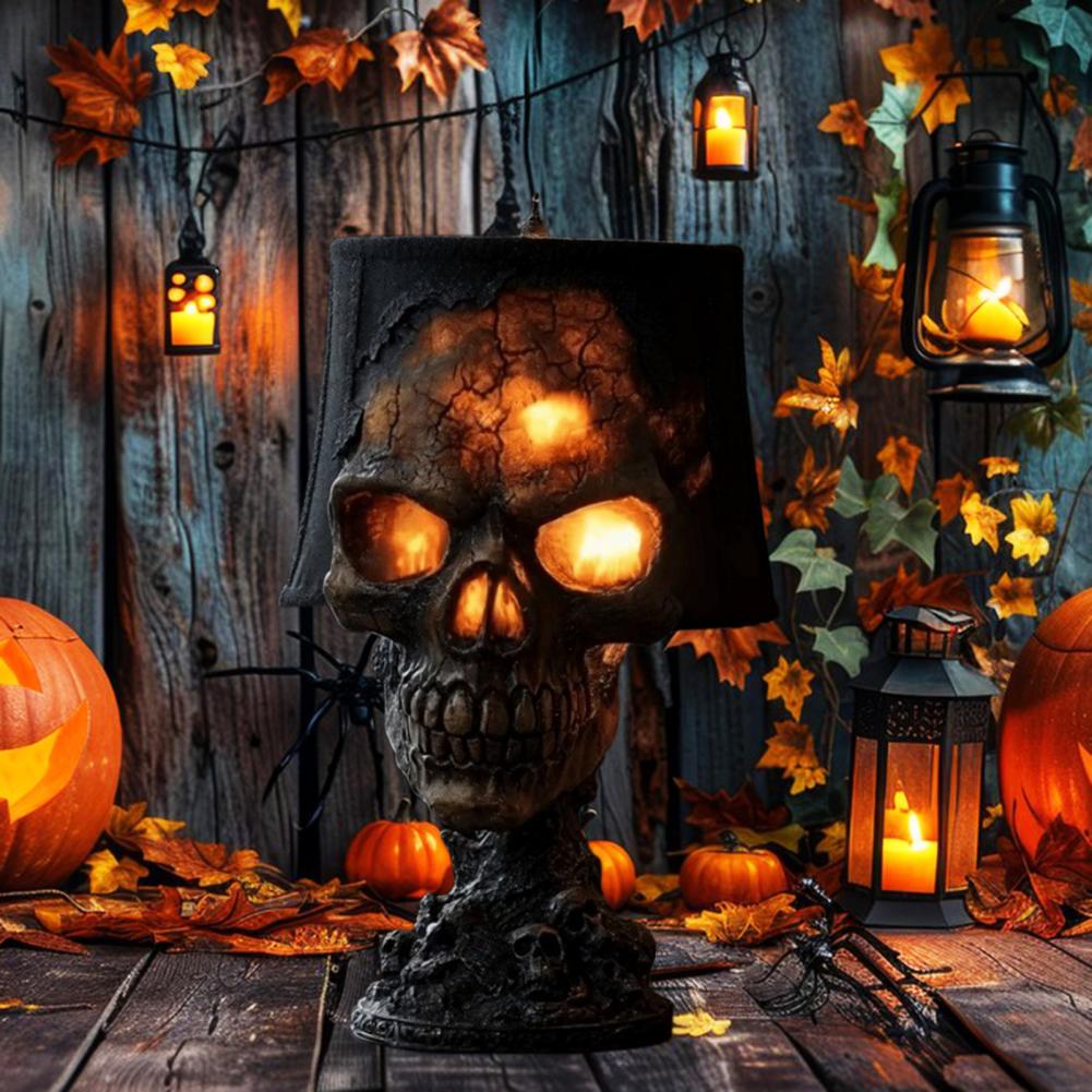 ハロウィン溶岩石スカルランプ スカルデスクランプ 不気味なL - Unique Lighting Decor のレビューと価格