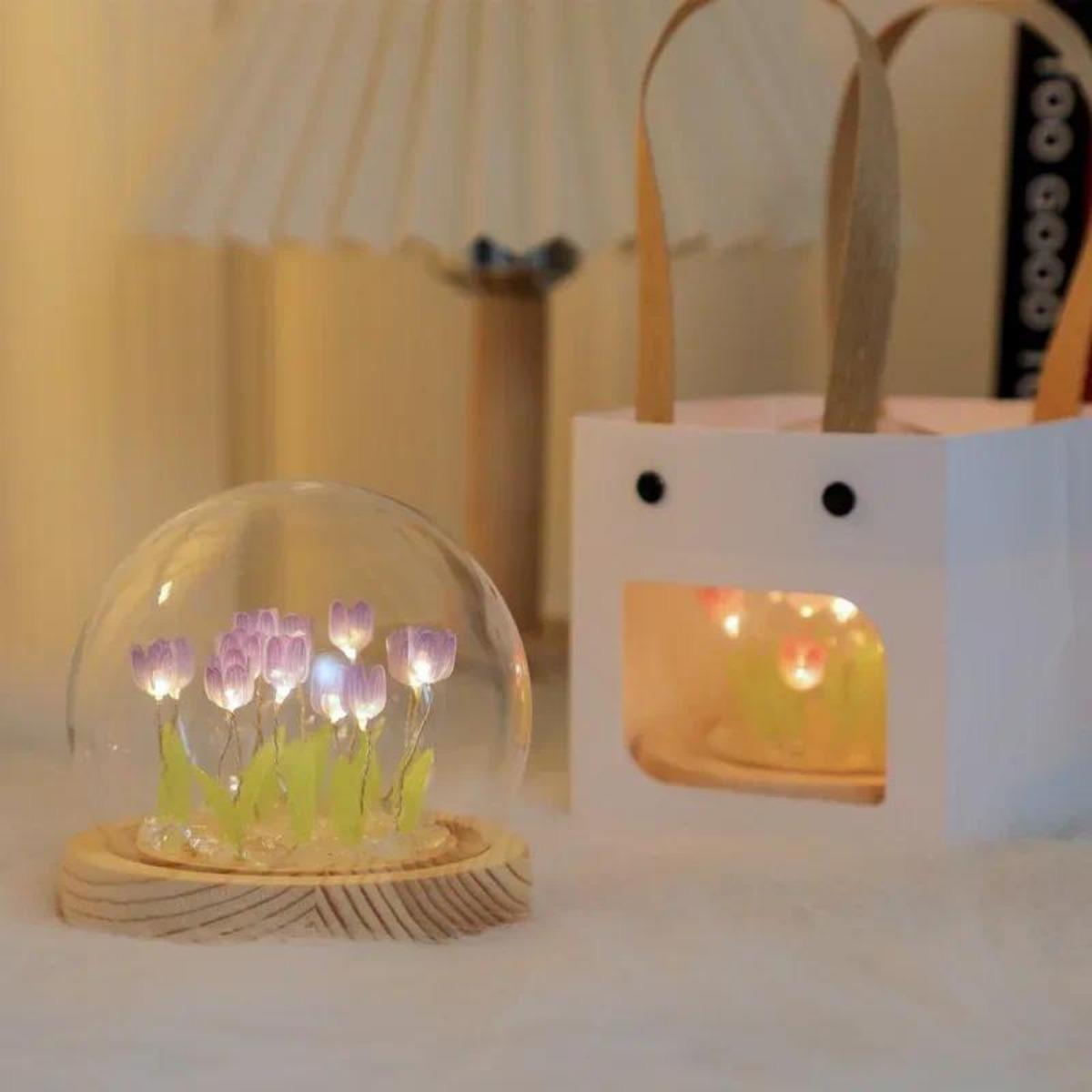 1個の手作りチューリップナイトライト、寝室や卓上ホームデコレ - Bedroom Lighting Decor Ideas のレビューと価格
