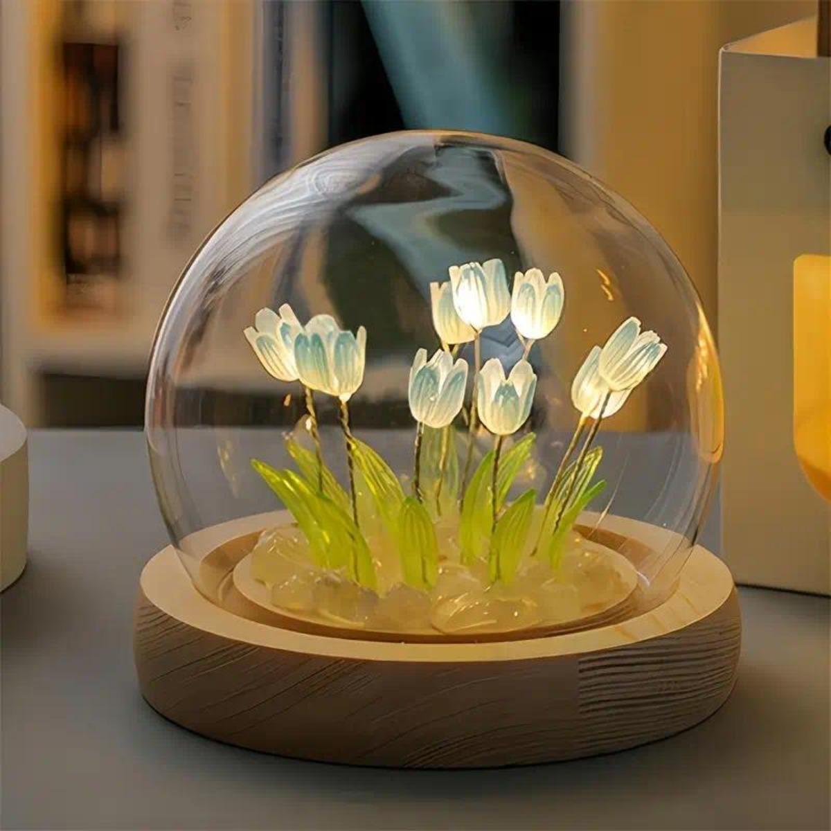 1個の手作りチューリップナイトライト、寝室や卓上ホームデコレ - Bedroom Lighting Decor Ideas のレビューと価格