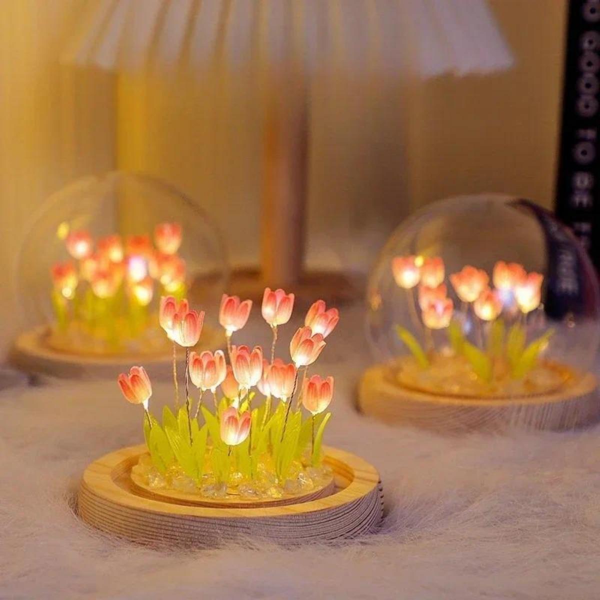 1個の手作りチューリップナイトライト、寝室や卓上ホームデコレ - Bedroom Lighting Decor Ideas のレビューと価格