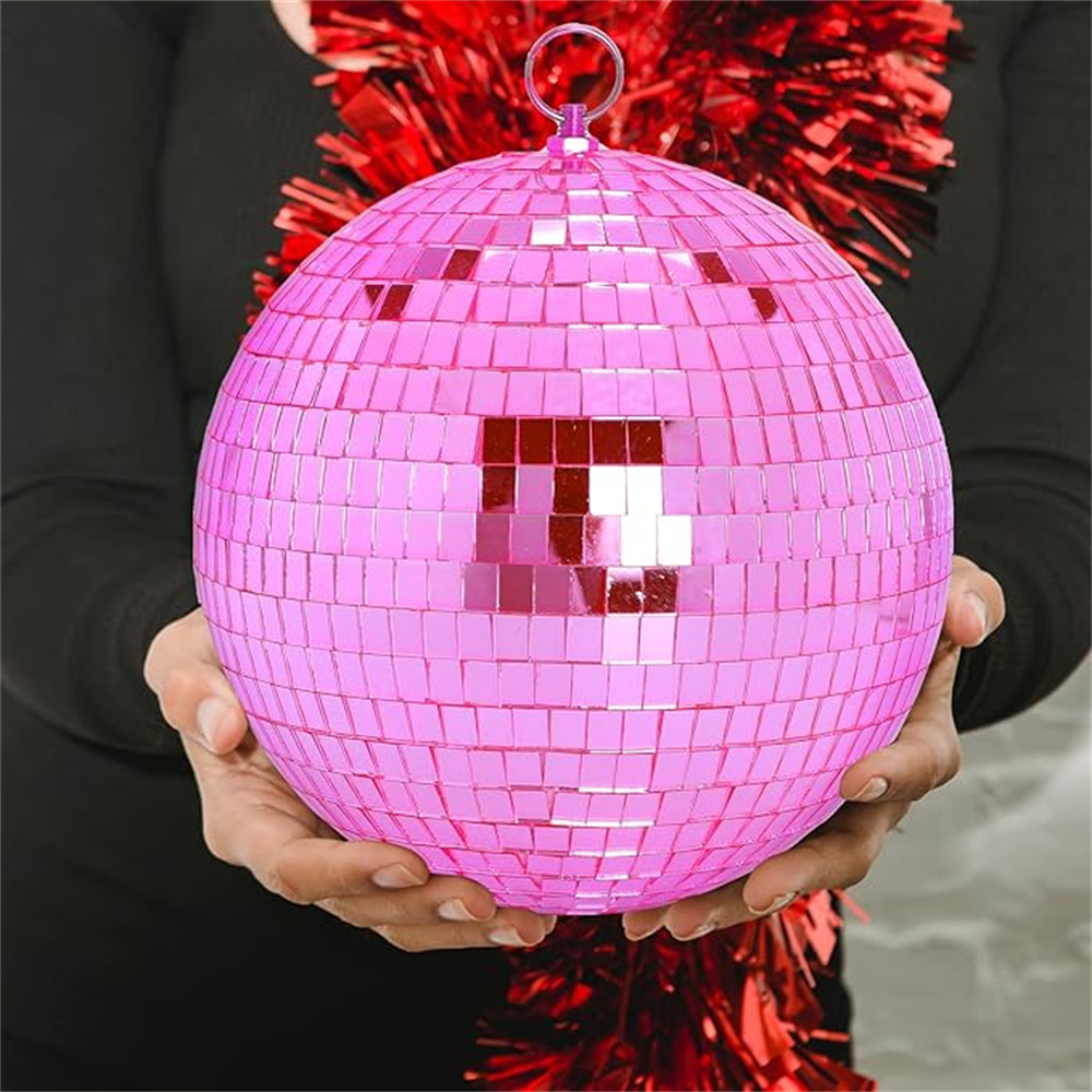 ピンクの反射ミラーボール、レーザーボール、バレンタインデー用 - Disco Ball Mirror のレビューと価格