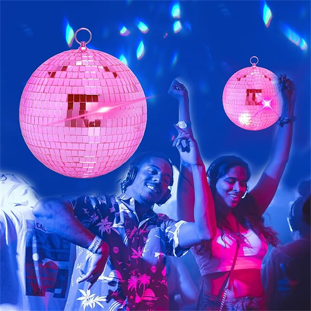 ピンクの反射ミラーボール、レーザーボール、バレンタインデー用 - Disco Ball Mirror のレビューと価格