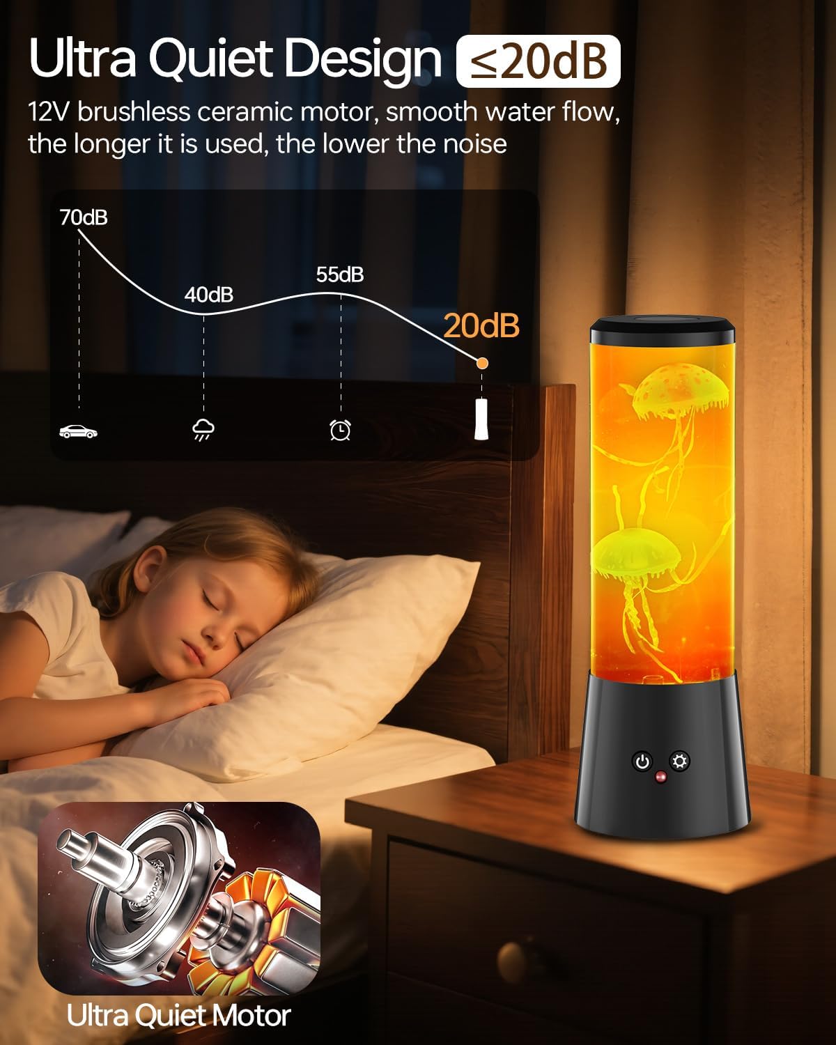 クラゲの溶岩ランプ、水族館のオーシャンナイトライト、7色のL - Lava Lamp Desktop のレビューと価格
