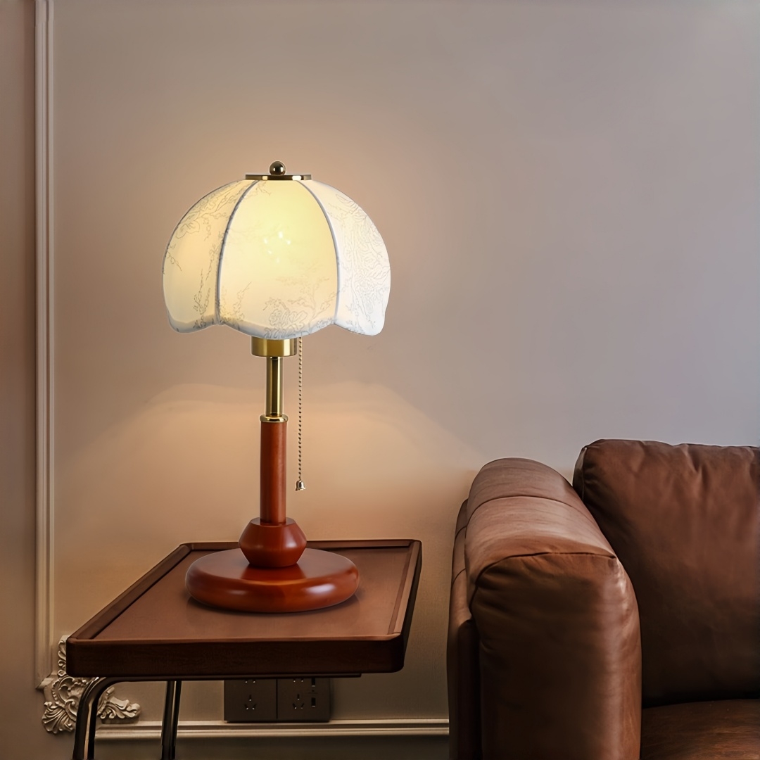 ヴィンテージスカラップドームテーブルランプ寝室ナイトスタンド - Decor Lighting Lamps のレビューと価格