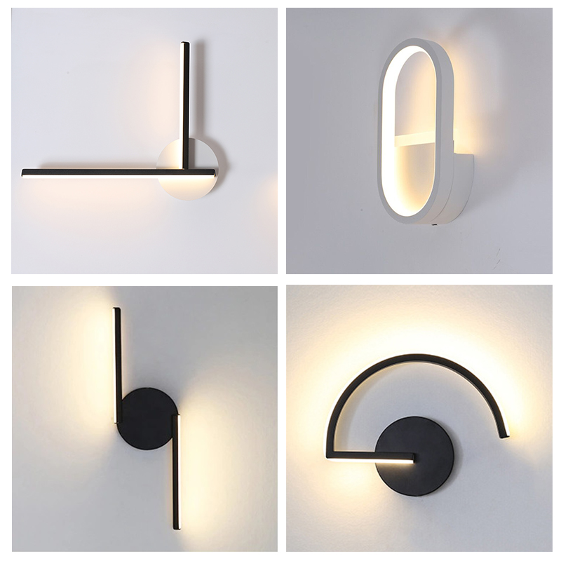 モダンな北欧LEDウォールランプ、ミニマリストブラック幾何学 - Decor Lighting Lamps のレビューと価格