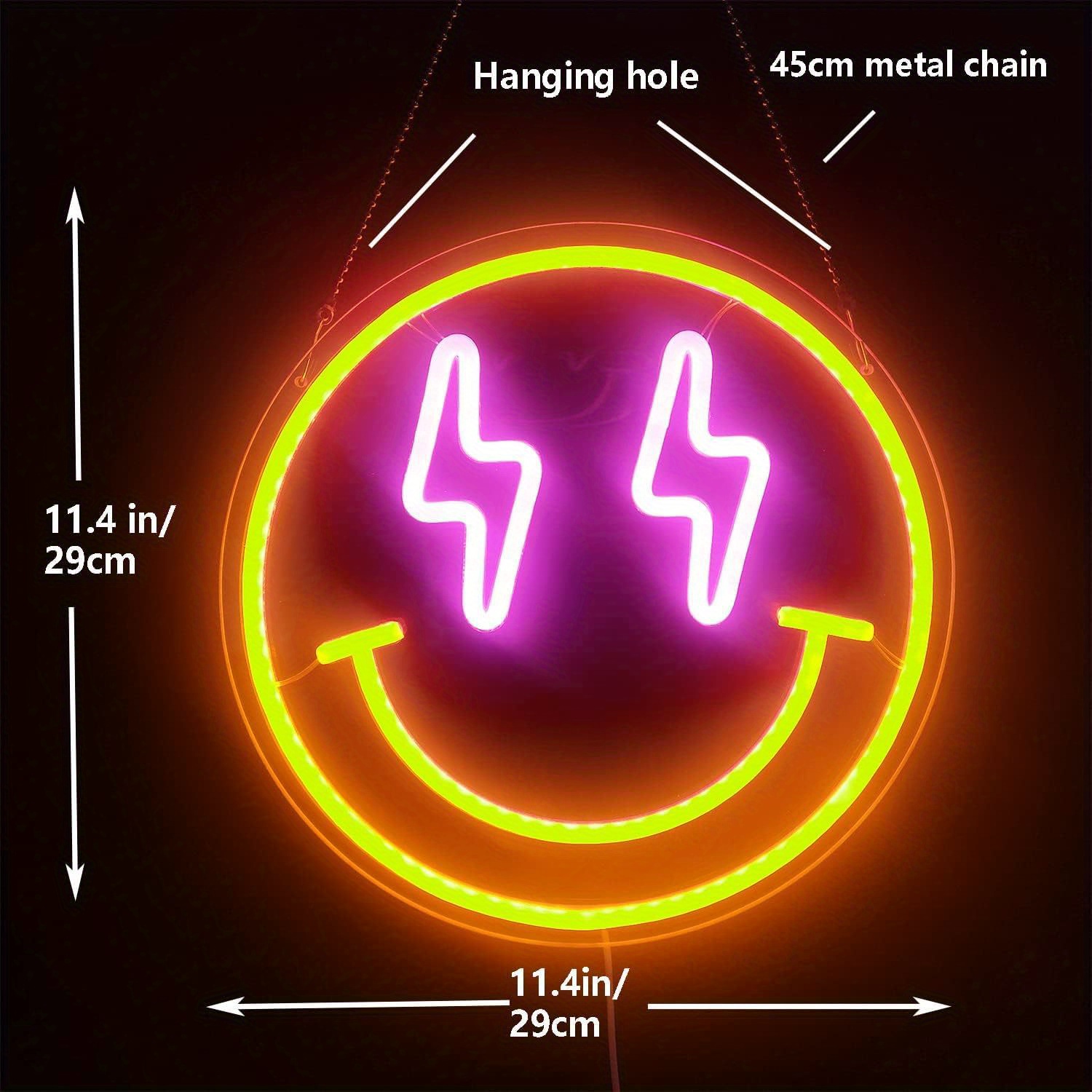 スマイルフェイスLEDネオンサインライト、壁掛け、寝室、部屋 - Bedroom Lighting Decor Ideas のレビューと価格
