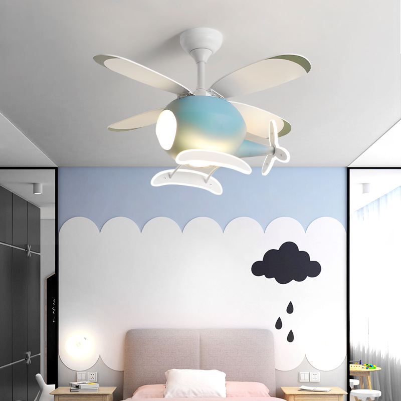 現代のクリエイティブ漫画飛行機ファンライトシンプルな装飾 L - Decor Lighting Lamps のレビューと価格