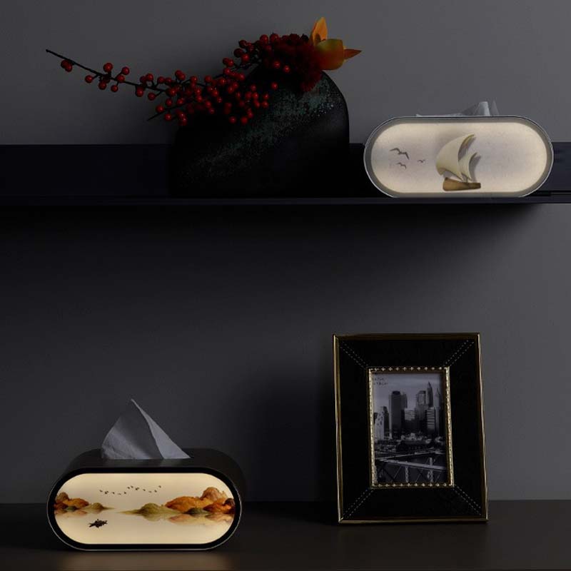 写真付きLEDナイトライトティッシュボックス、スマートセンサ - Bedroom Lighting Decor Ideas のレビューと価格