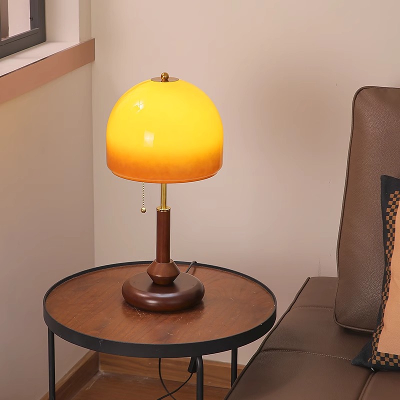 ヴィンテージ高級クルミ色のガラス装飾デスクランプクリエイティ - Bedroom Lighting Decor Ideas のレビューと価格